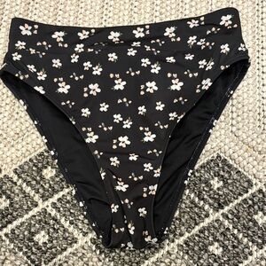 Aeropostale Black Floral Bikini Bottom
